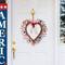 Glitzhome® 17" Patriotic American Berry Heart Wreath